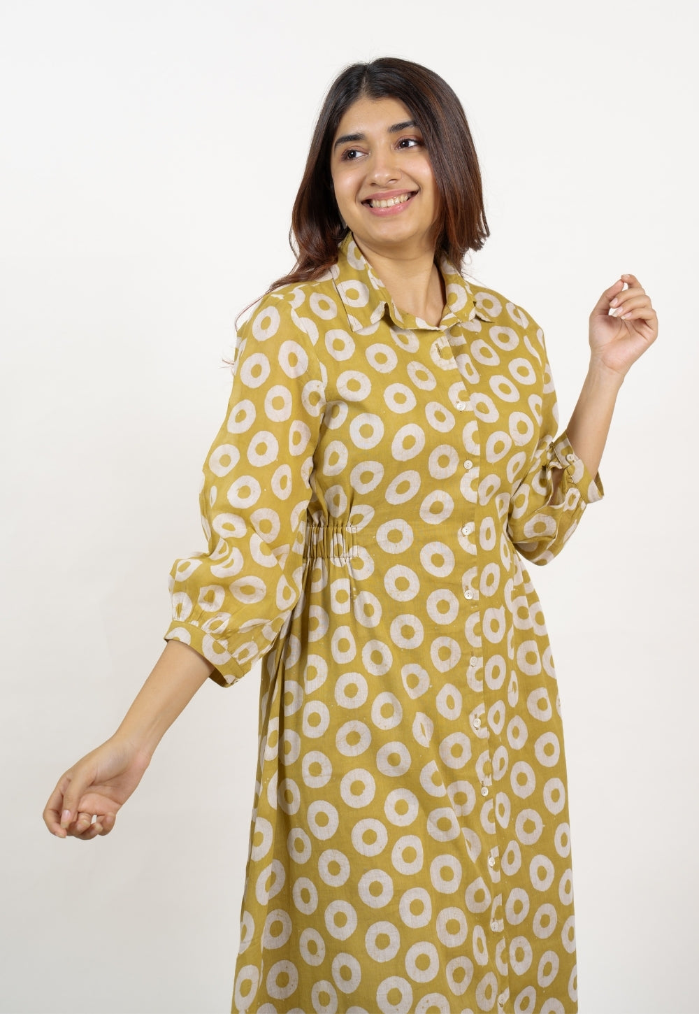 Aniza Green Batik MulMul A Line Dress