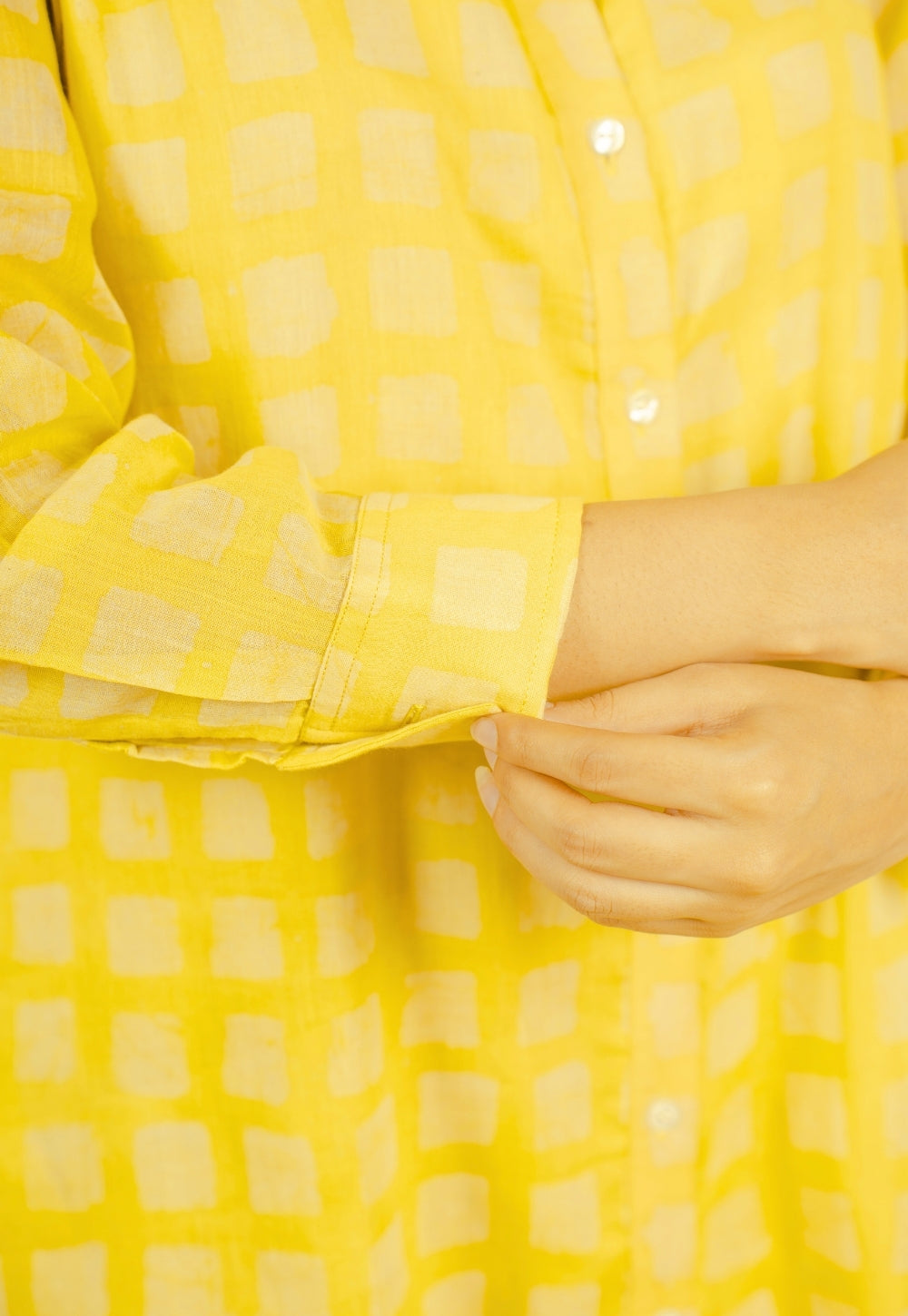 Samia Yellow Batik MulMul A Line Dress