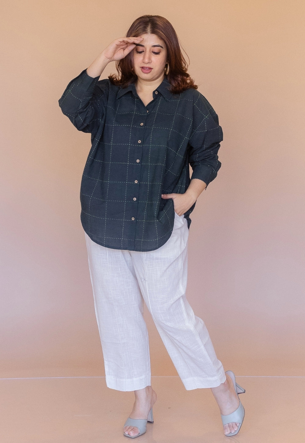 Ruhi Green Dabu Cotton Anti-Fit Shirt