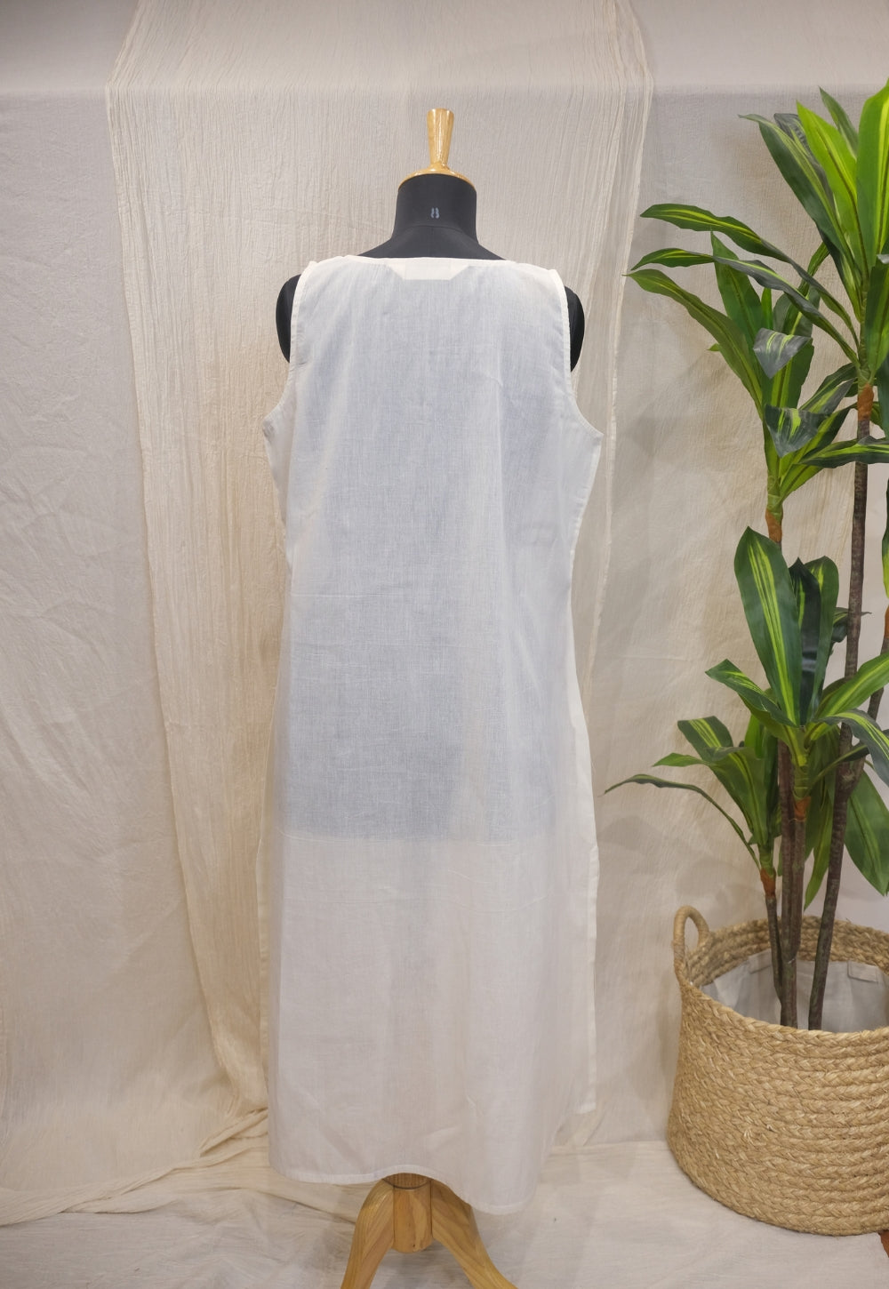 Mul Cotton A-line Slip with Slit