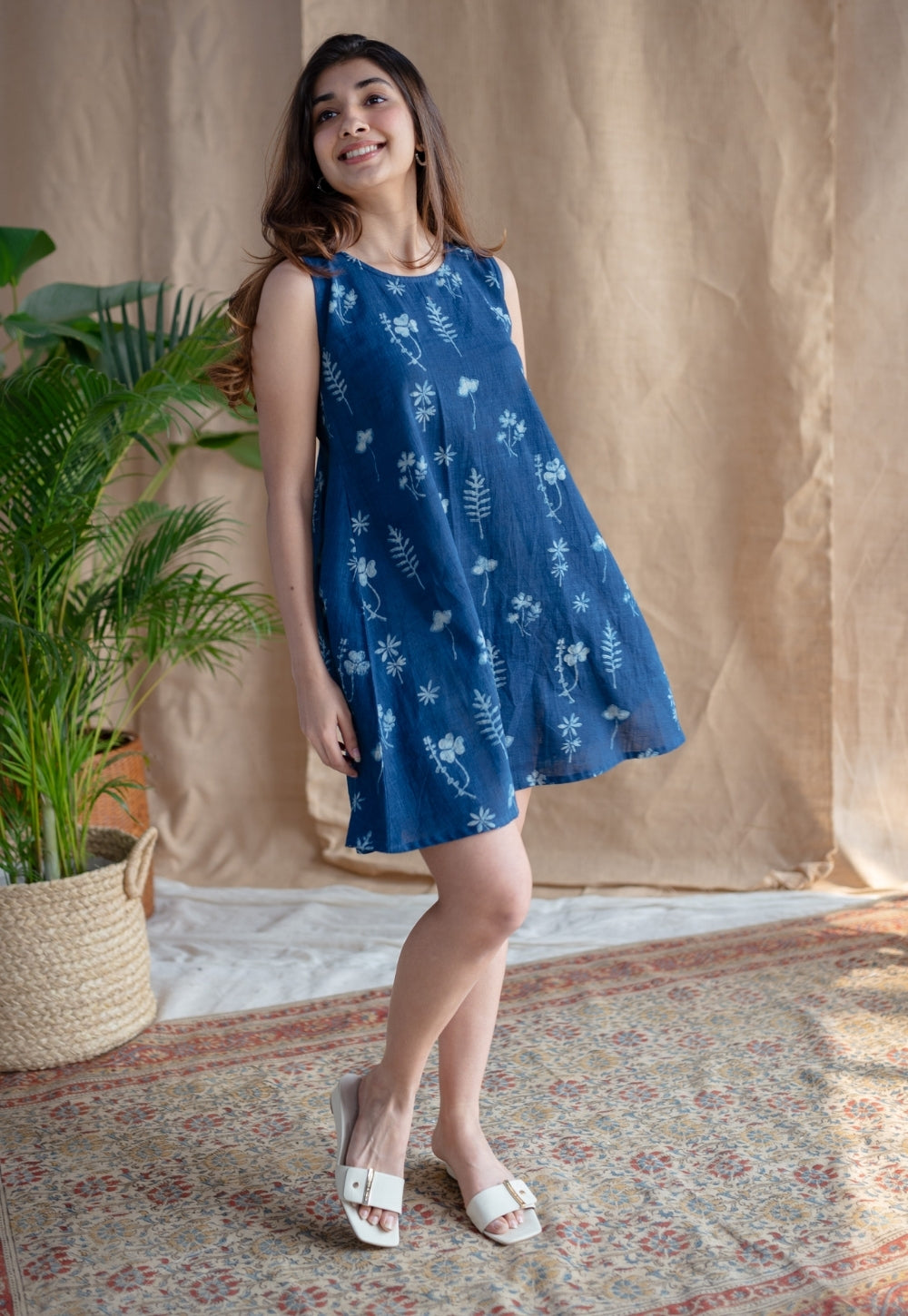 Inam Dabu Slub Cotton Dress