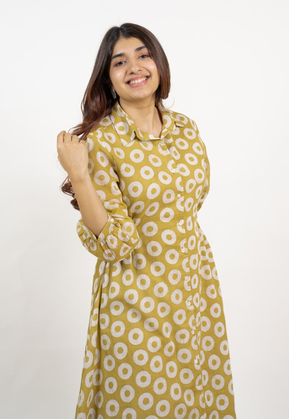 Aniza Green Batik MulMul A Line Dress