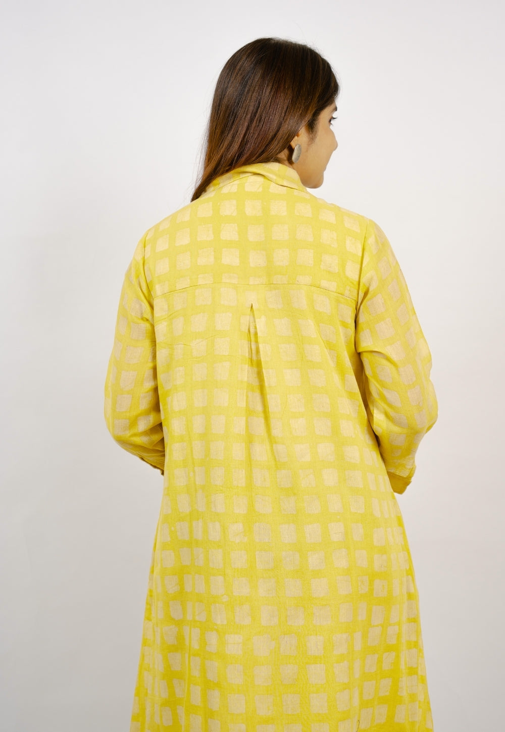 Samia Yellow Batik MulMul A Line Dress