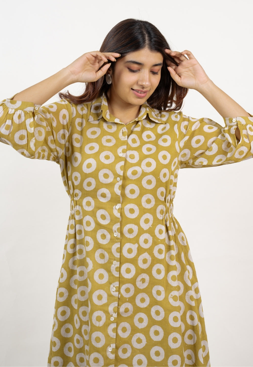 Aniza Green Batik MulMul A Line Dress