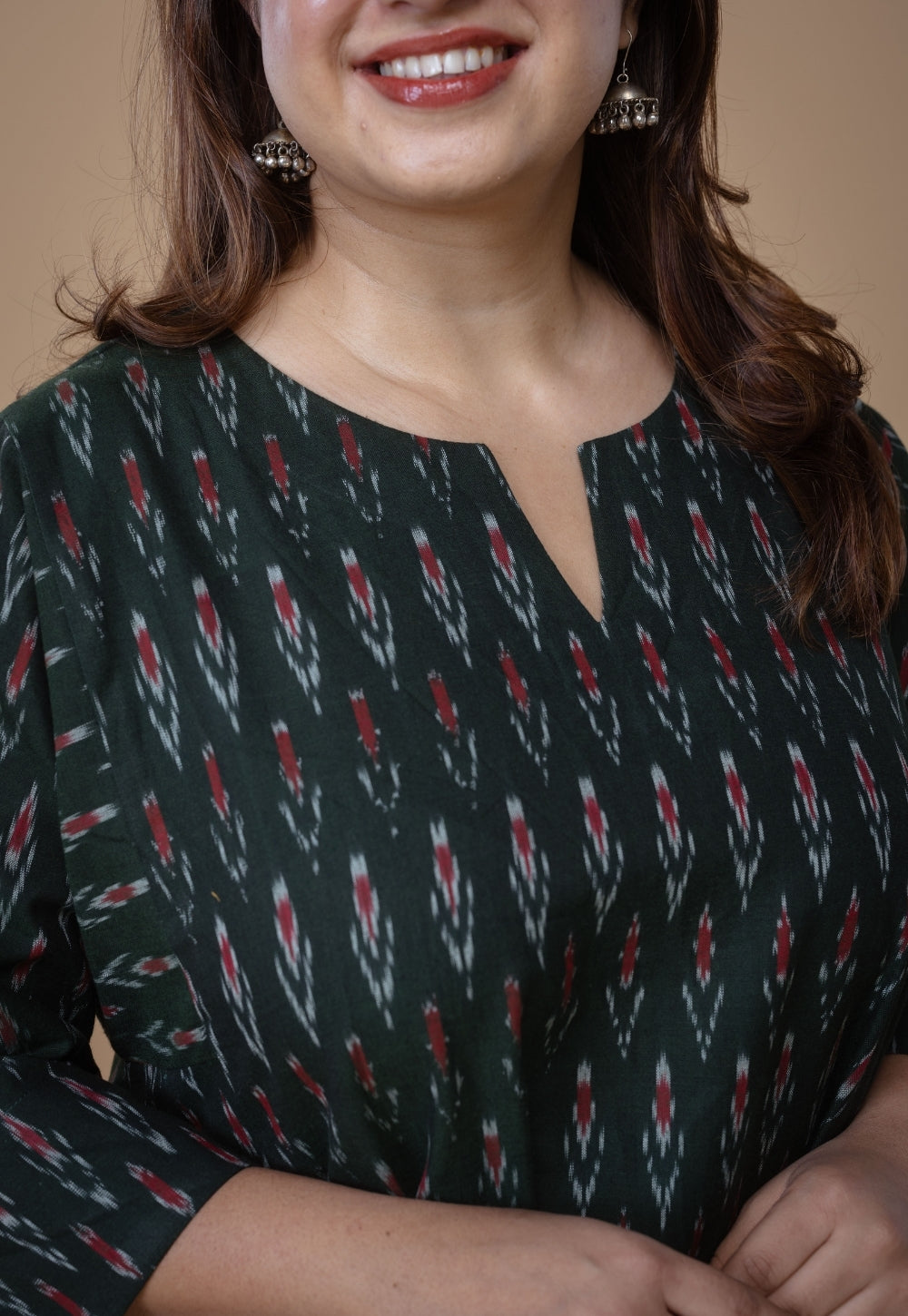 Nyra Green Ikkat Cotton Co-Ord Set