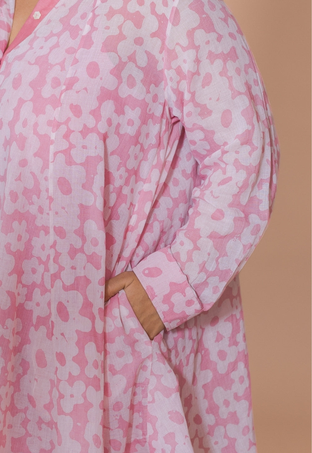 Zaria Pink Batik Mul Anit-Fit Short Top