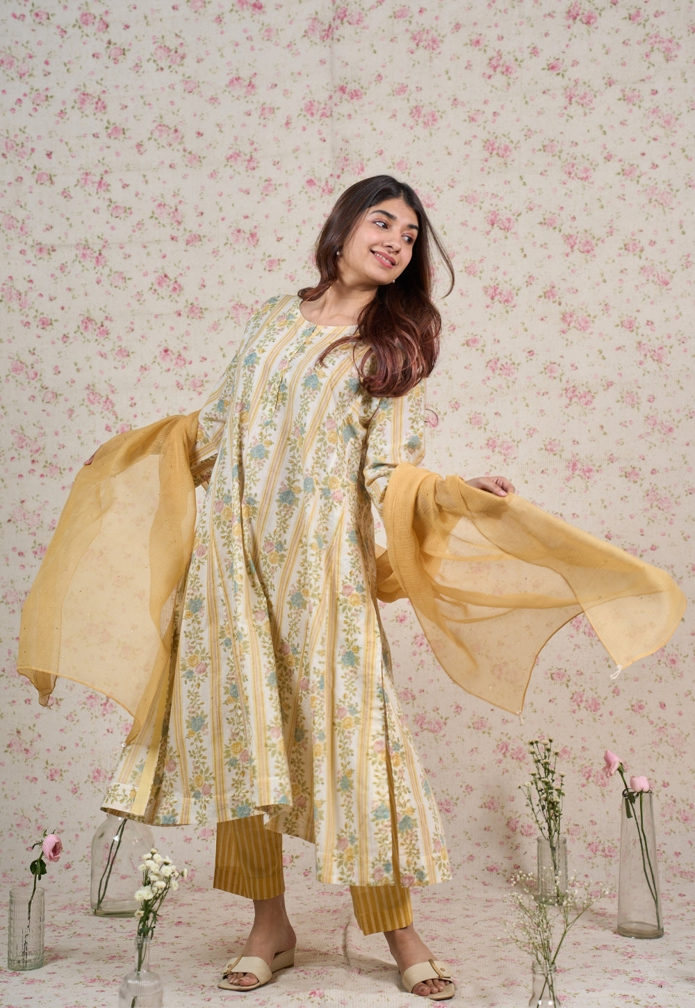 Yellow Solid Kota Doria Cotton Dupatta