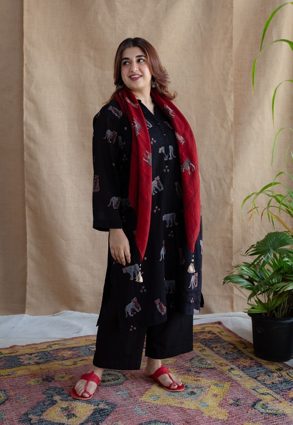 Kanha Bagh Ajrakh MulMul Cotton Kurta Set (Set of 2)