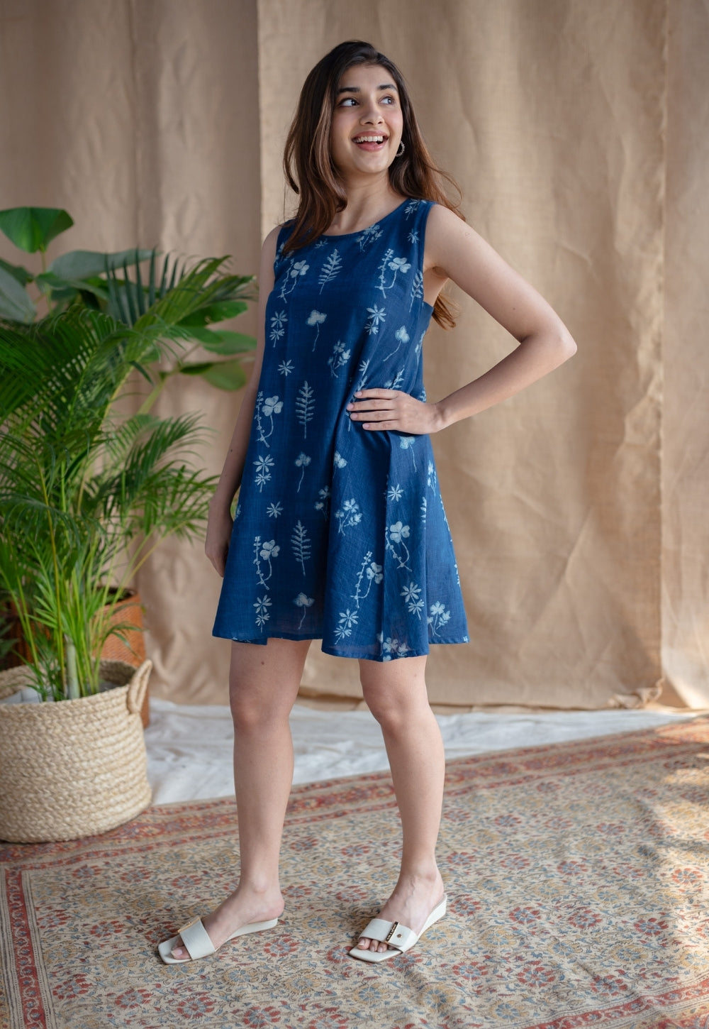 Inam Dabu Slub Cotton Dress
