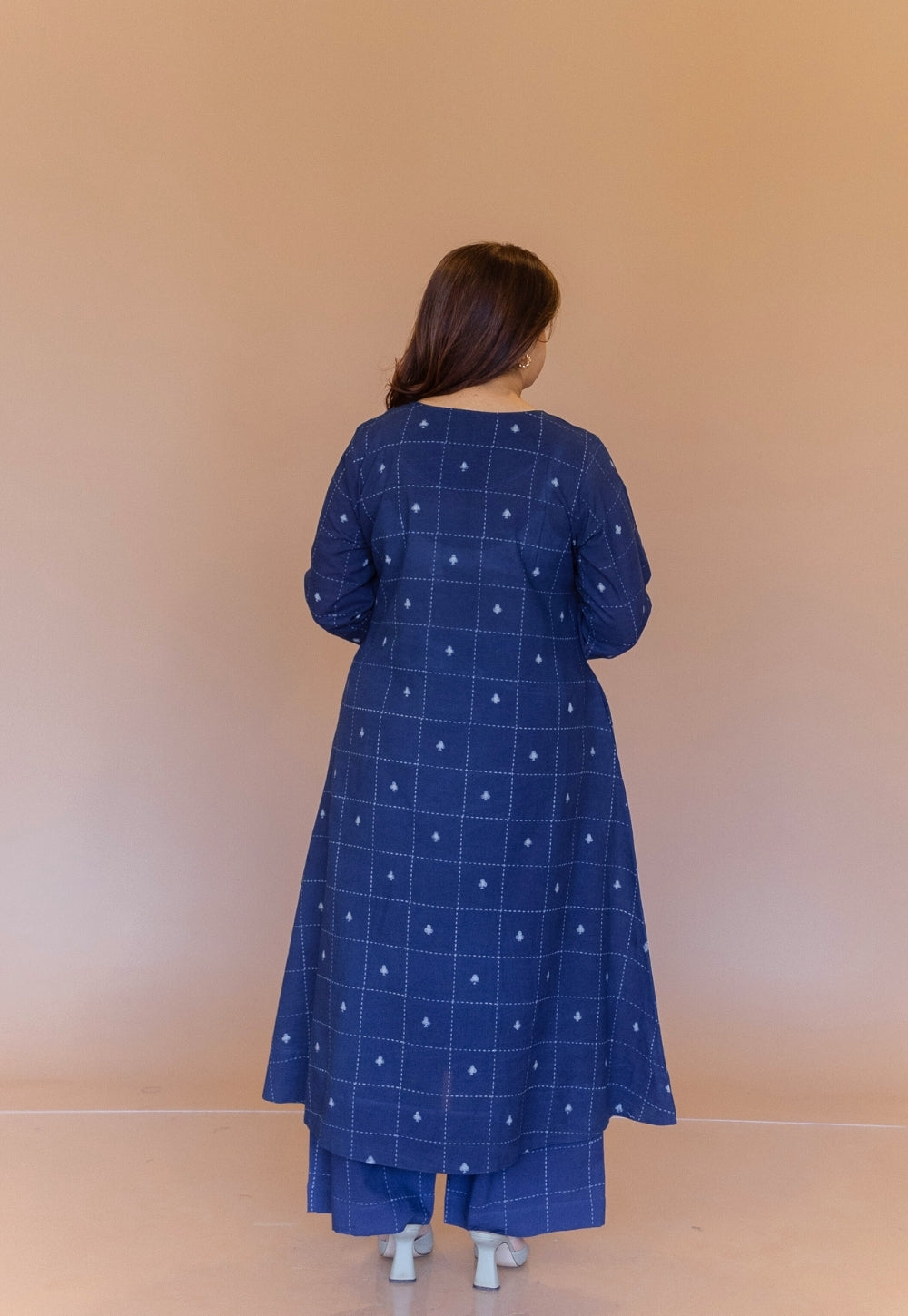 Shriya Blue Dabu Cotton A Line Kurta