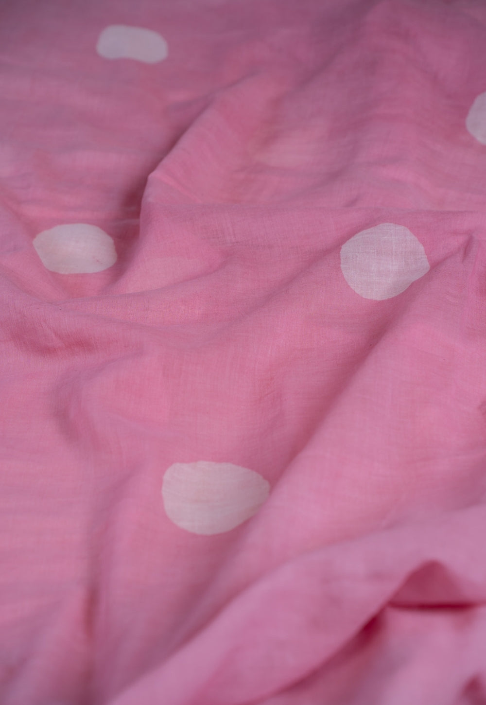Pink Sphere Batik Handblock Printed Mul Fabric