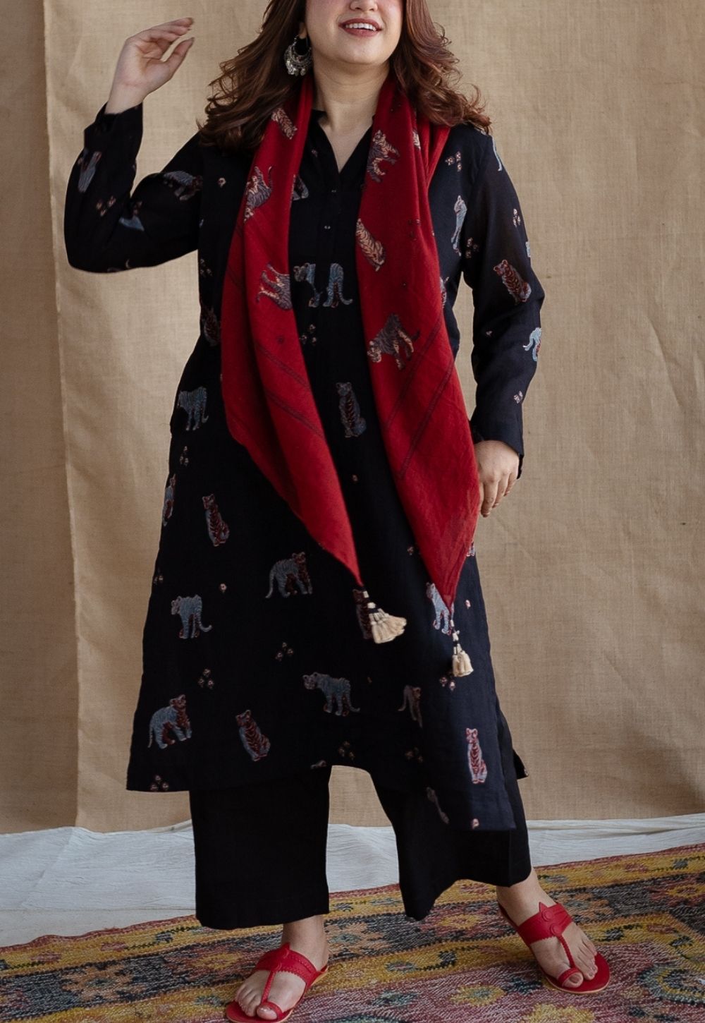 Kanha Bagh Ajrakh MulMul Cotton Kurta Set (Set of 2)