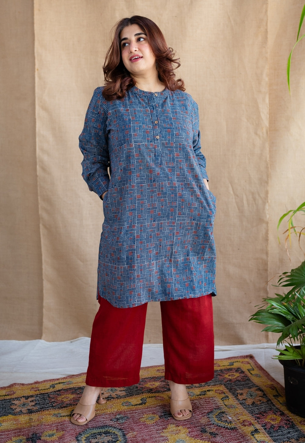 Jeel Slub Cotton Straight Pant