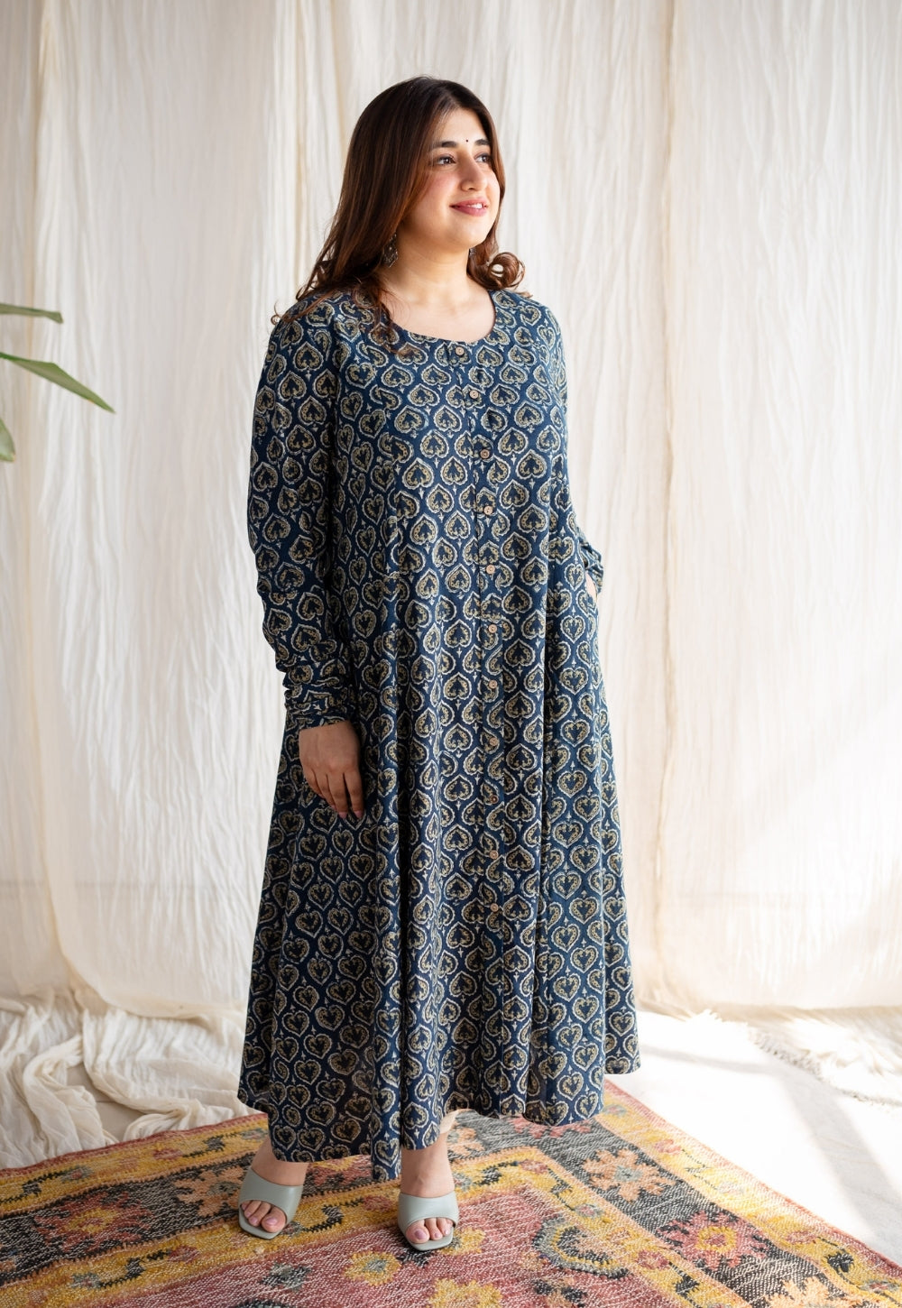 Rajiya Ajrakh Cotton Kali Kurta