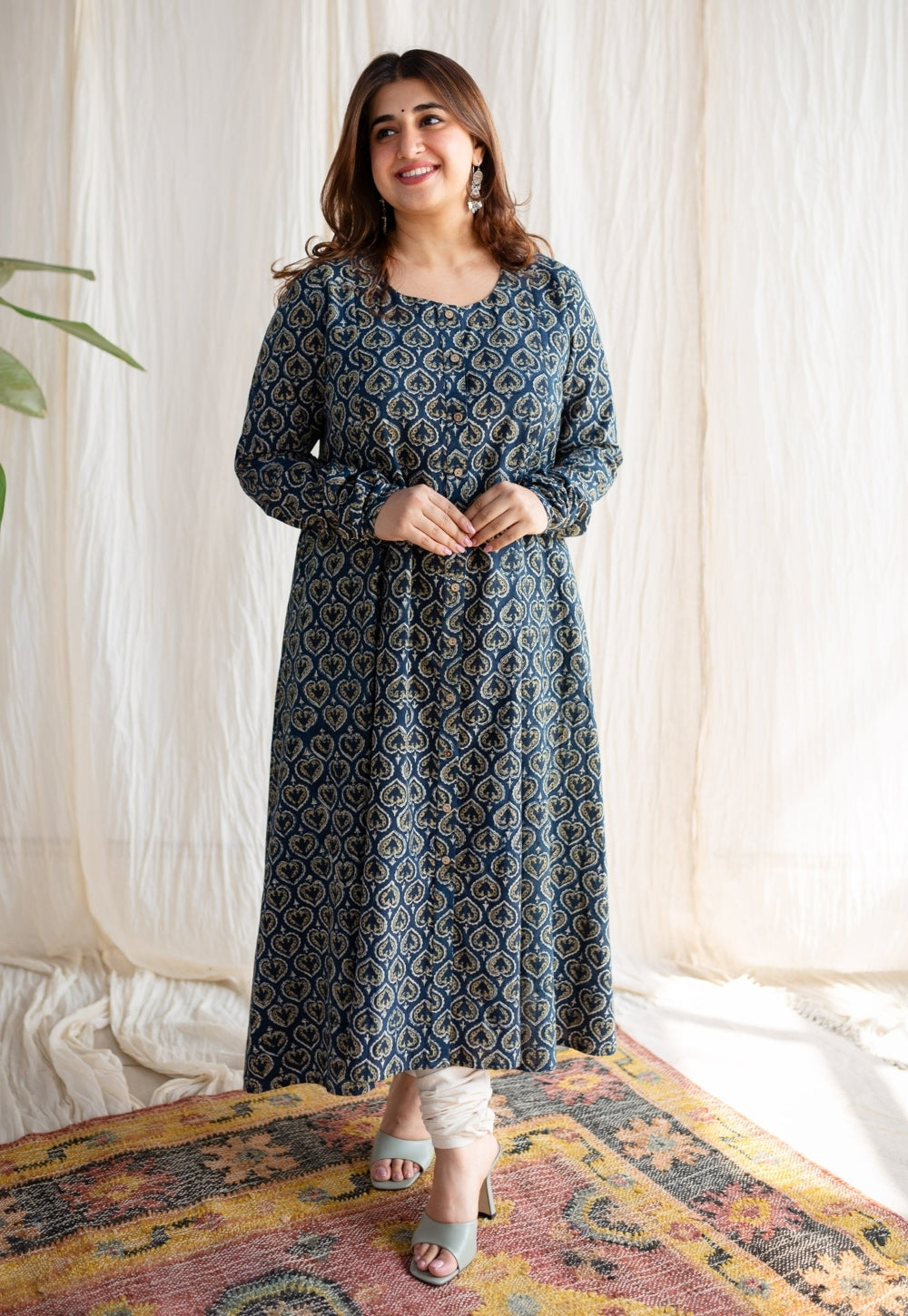 Rajiya Ajrakh Cotton Kali Kurta