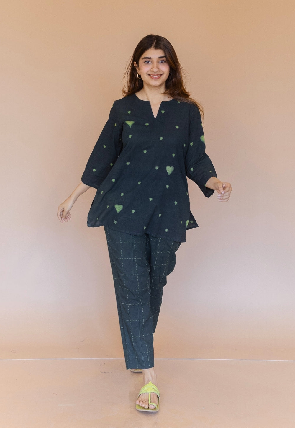 Myra Green Dabu Cotton Straight Pant