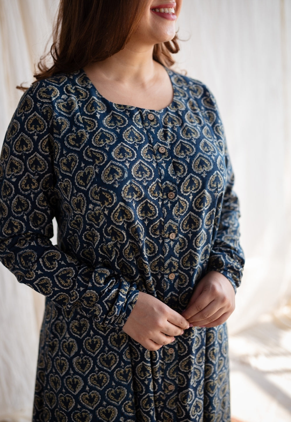 Rajiya Ajrakh Cotton Kali Kurta