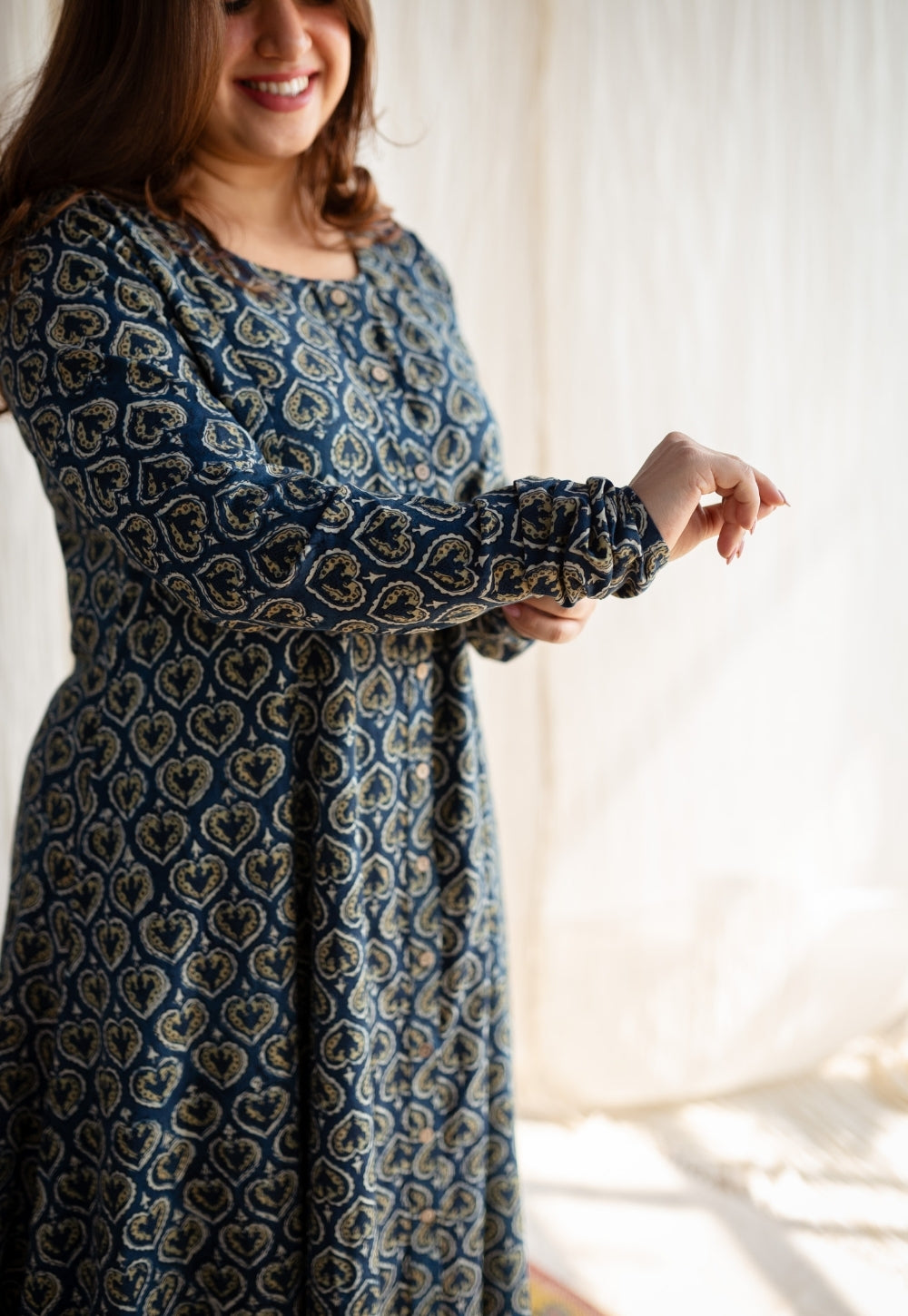 Rajiya Ajrakh Cotton Kali Kurta
