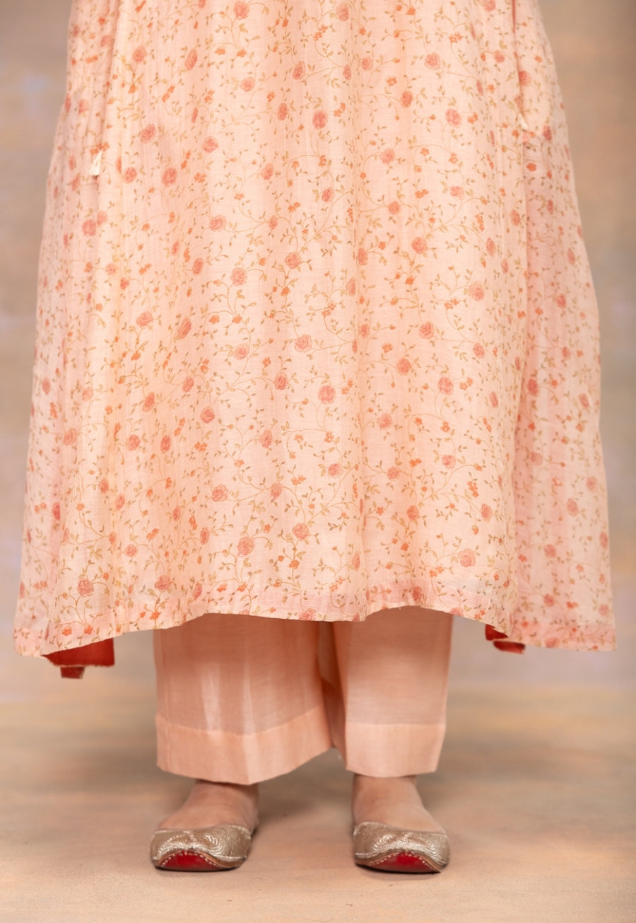 Yashi Orange Solid Chanderi Silk Straight Pant