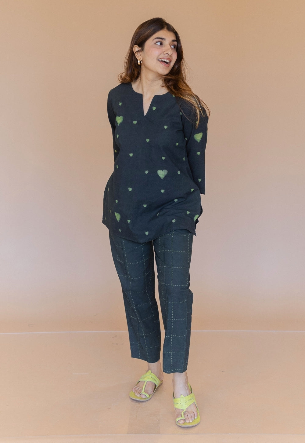 Myra Green Dabu Cotton Straight Pant