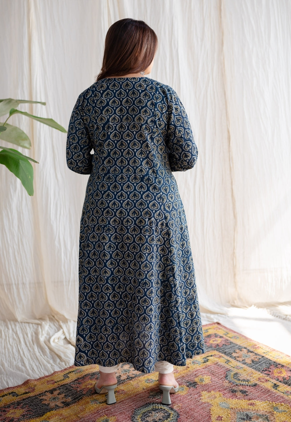 Rajiya Ajrakh Cotton Kali Kurta