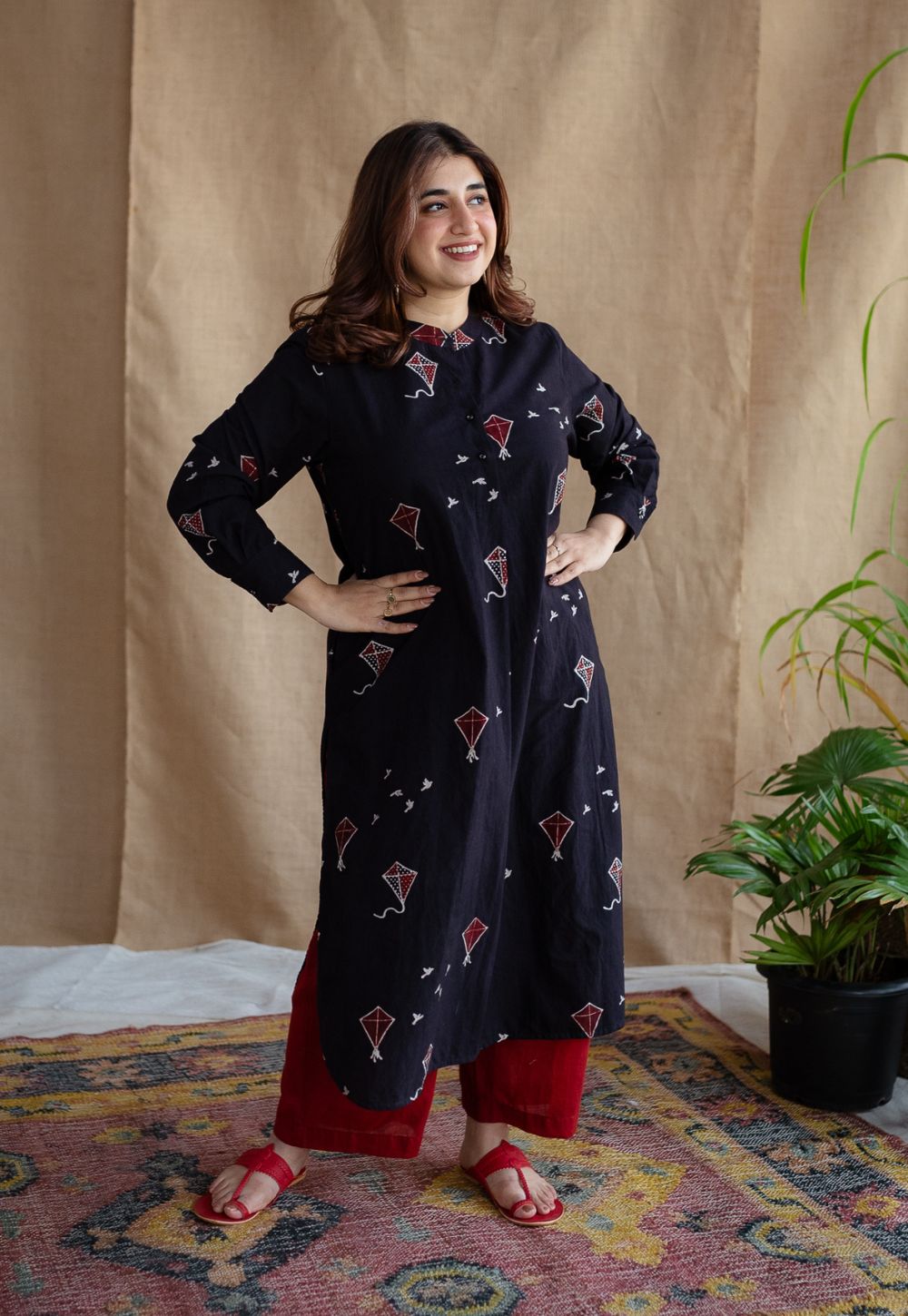 Amdavad Patang Ajrakh Cotton Kurta