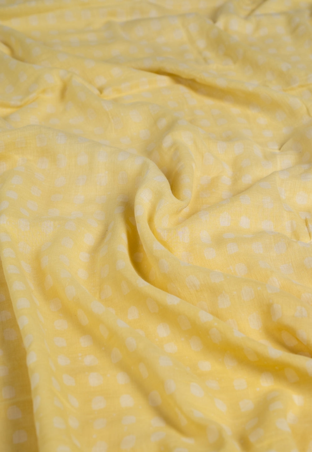 Yellow Box Batik Handblock Printed Mul Fabric