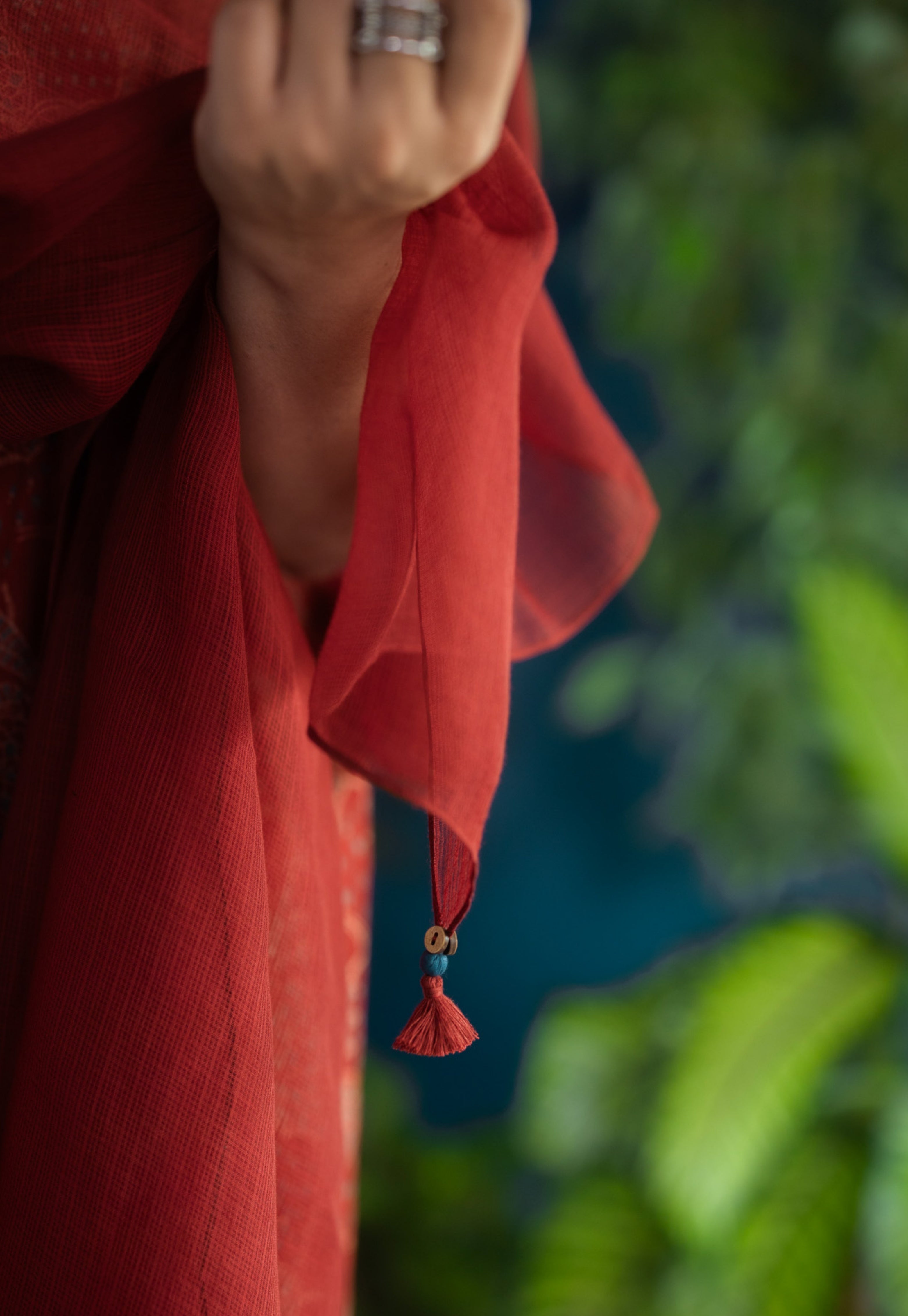 Red Solid Kota Doria Cotton Dupatta