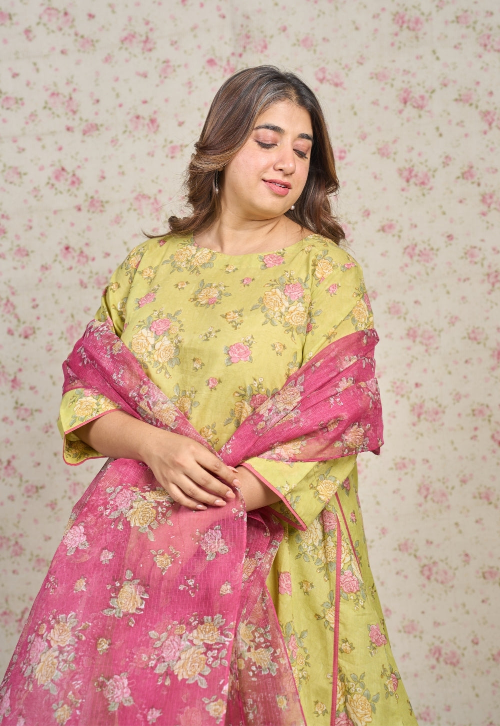 Pink Sanganeri Kota Doria Cotton Dupatta
