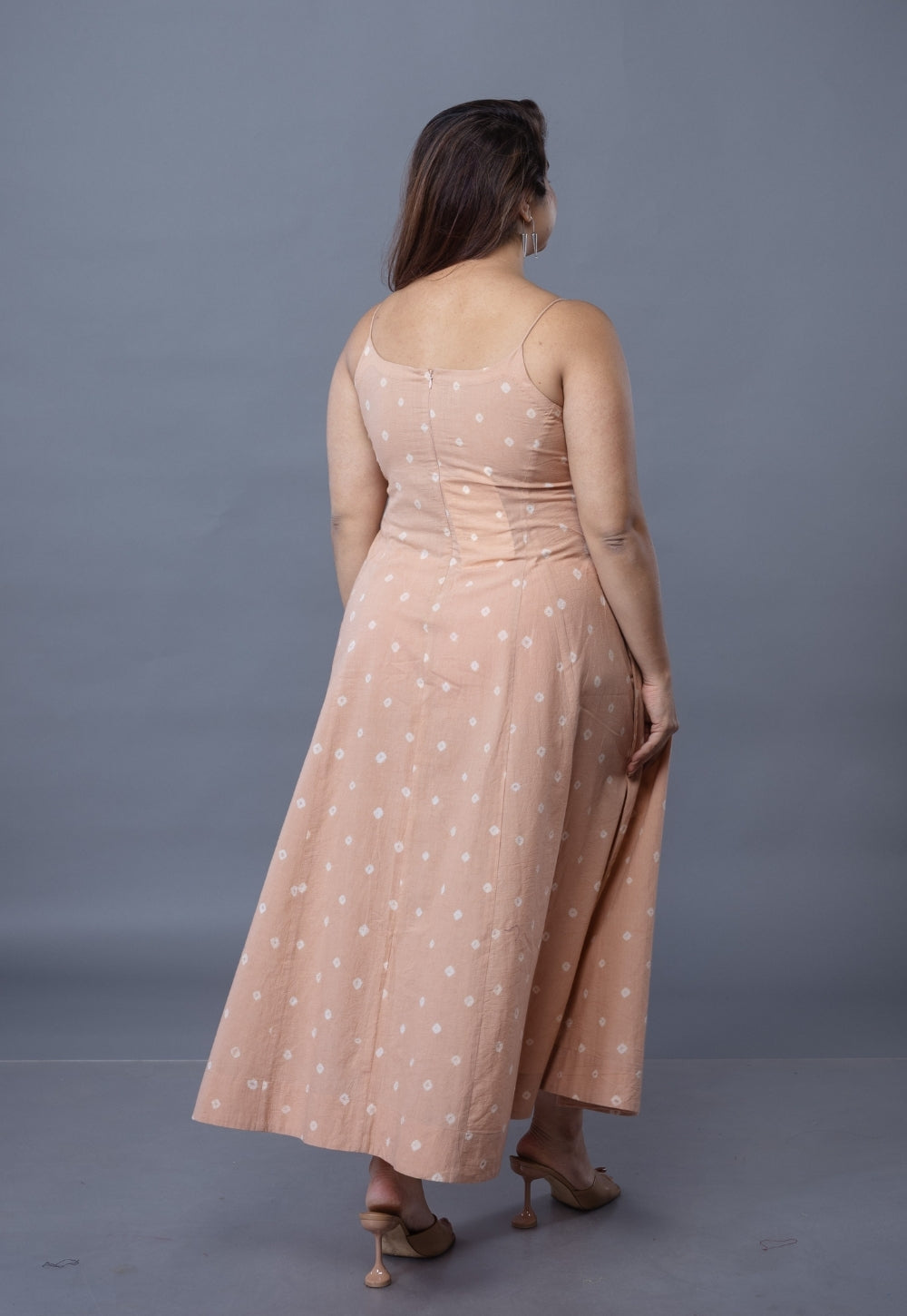 Sanah Pink Bandhani Cotton Kali Dress