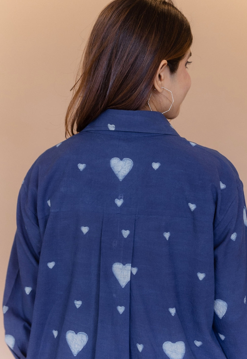 Samiyah Blue Dabu Cotton Shirt Dress