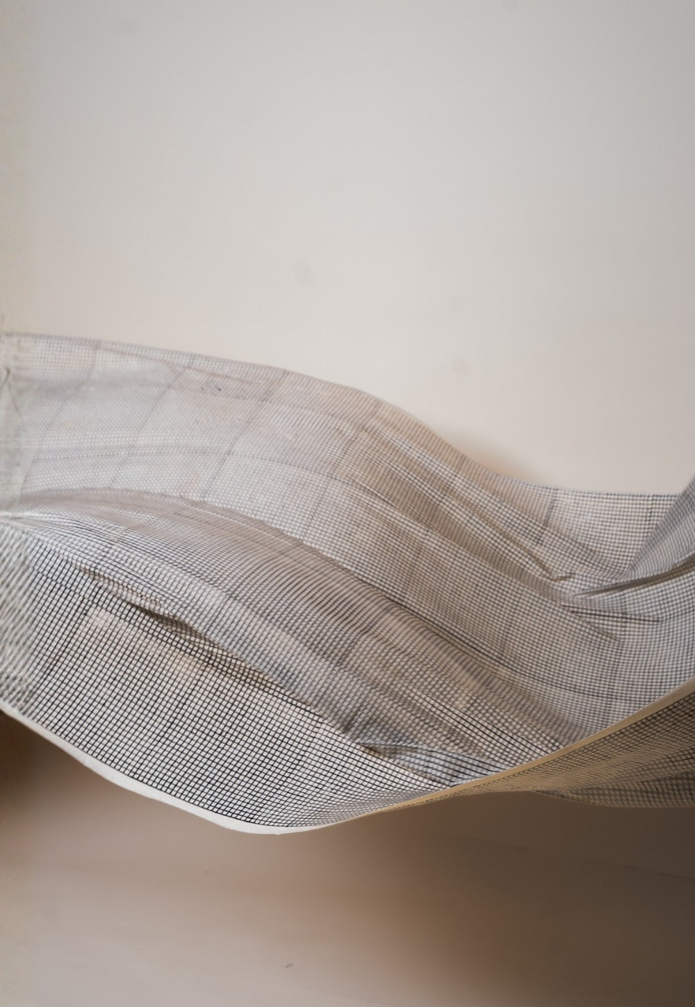 White Checks Bagru Hand Block Print Cotton Fabric
