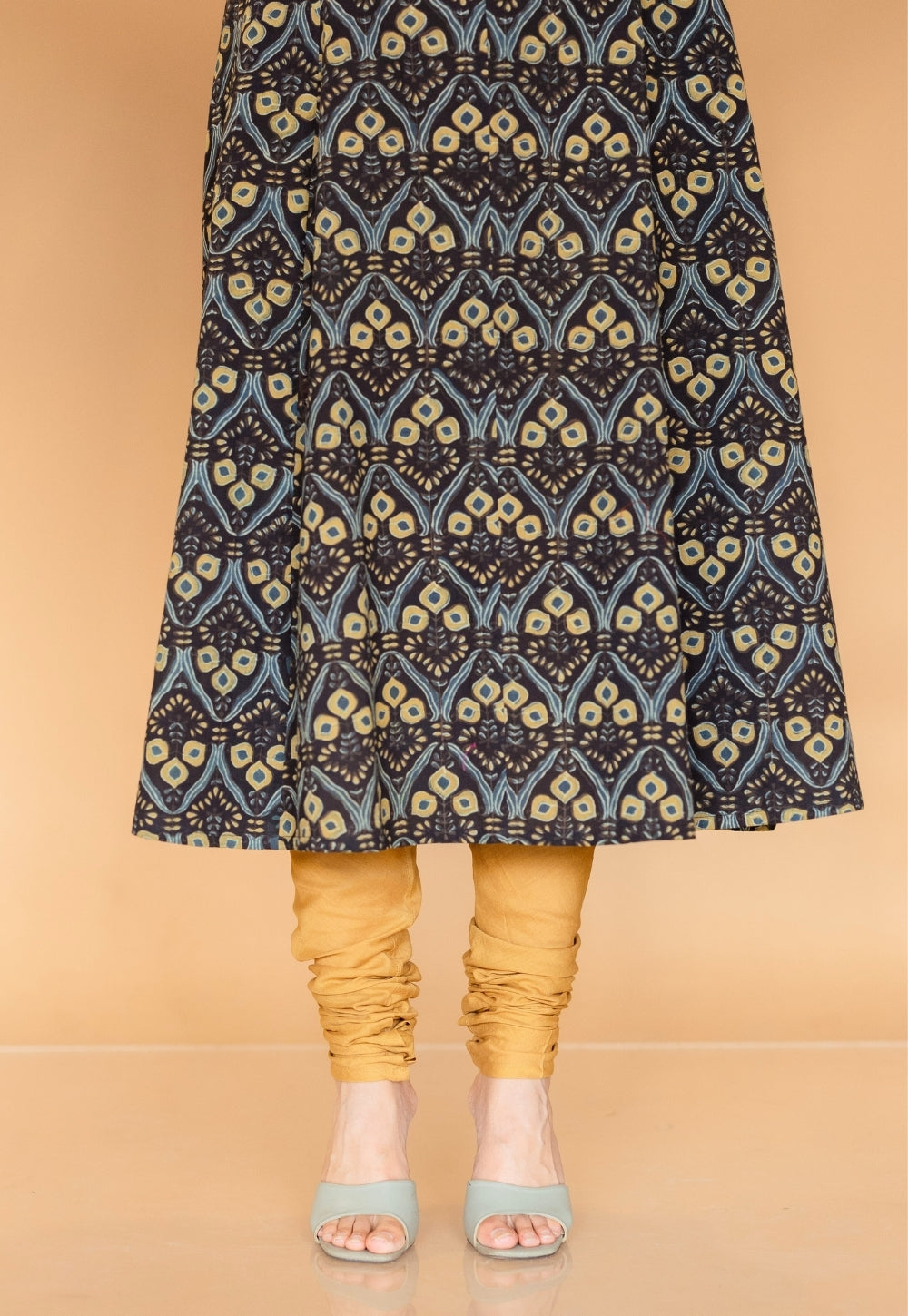 Miral Yellow Solid Slub Cotton Churidar