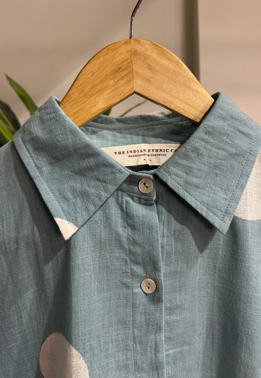 Ruhi Blue Hand Block Print Slub Cotton Anti-Fit Shirt