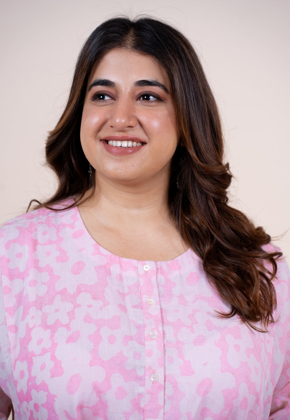 Sufia Pink Batik MulMul Jhabbha Kali Kurta