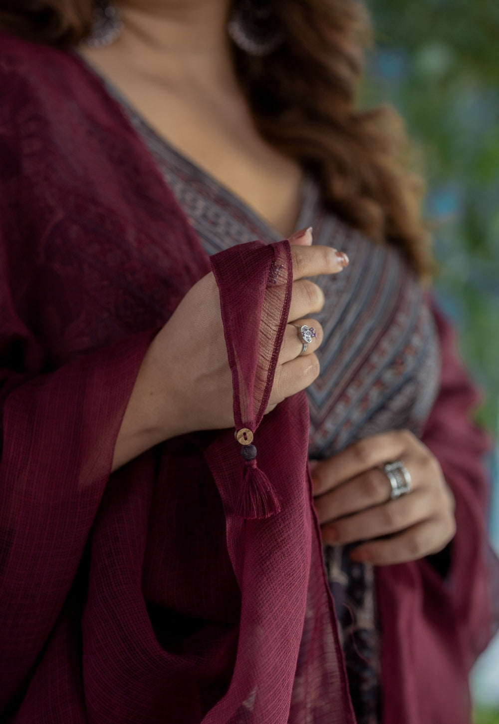 Red Solid Kota Doria Cotton Dupatta