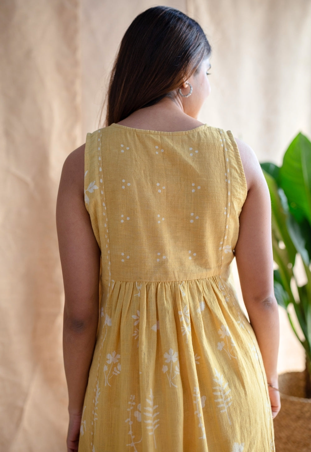 Shyza Dabu Slub Cotton Hand Embroidered Dress