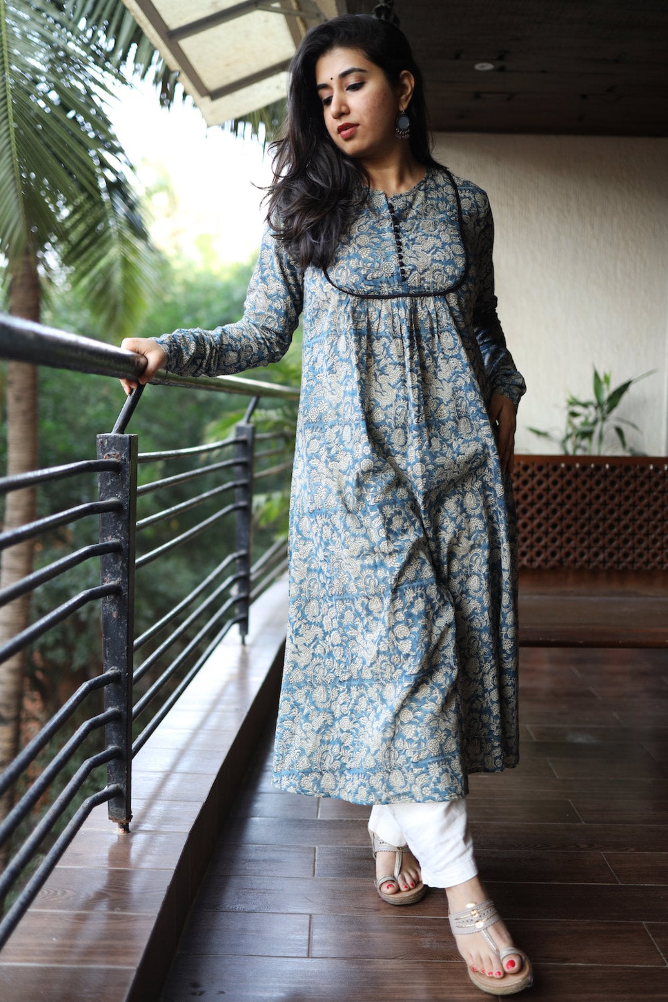 Natural Dyed Kalamkari Chudi Sleeve Kurta