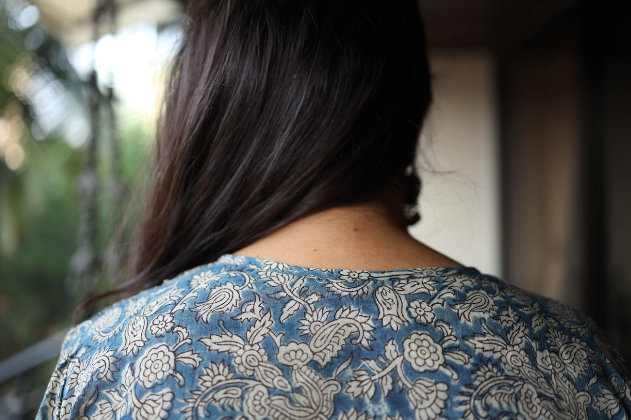 Natural Dyed Kalamkari Chudi Sleeve Kurta