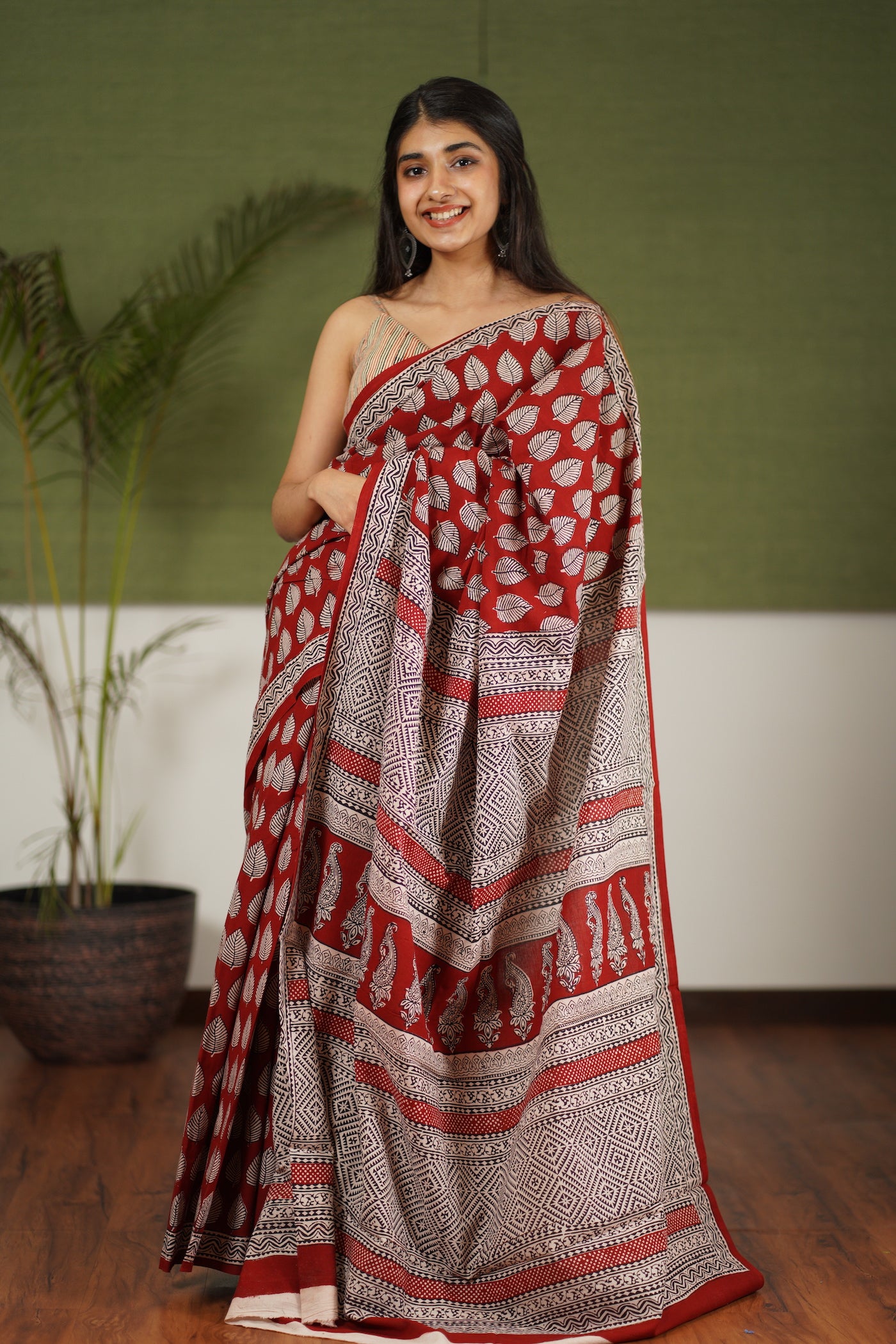 Bagh Hand Block Printed Cotton Saree