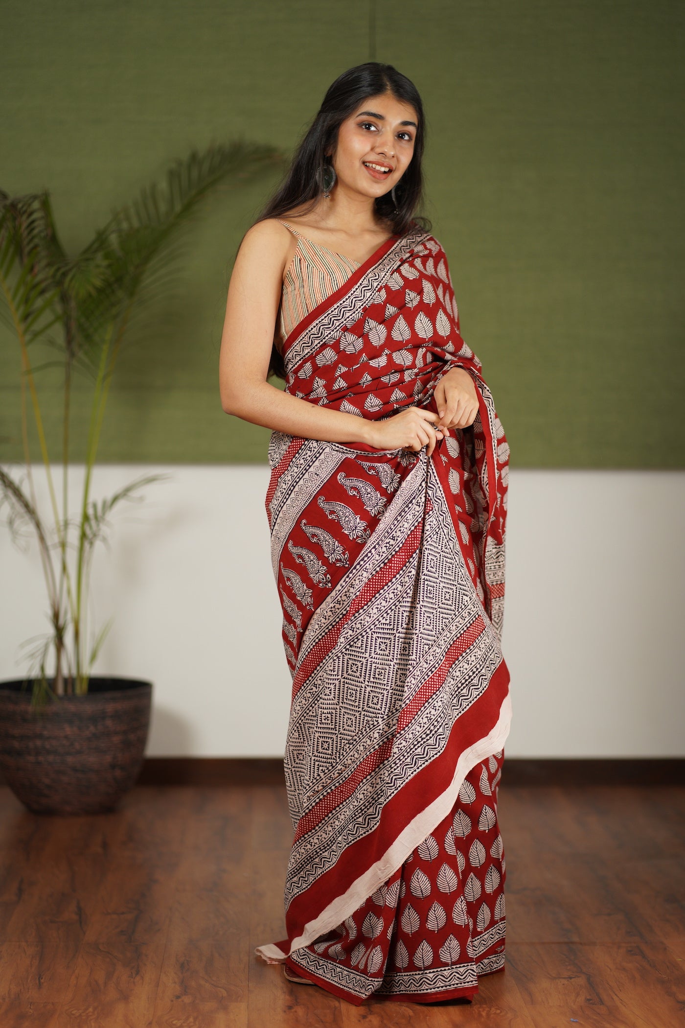 Bagh Hand Block Printed Cotton Saree