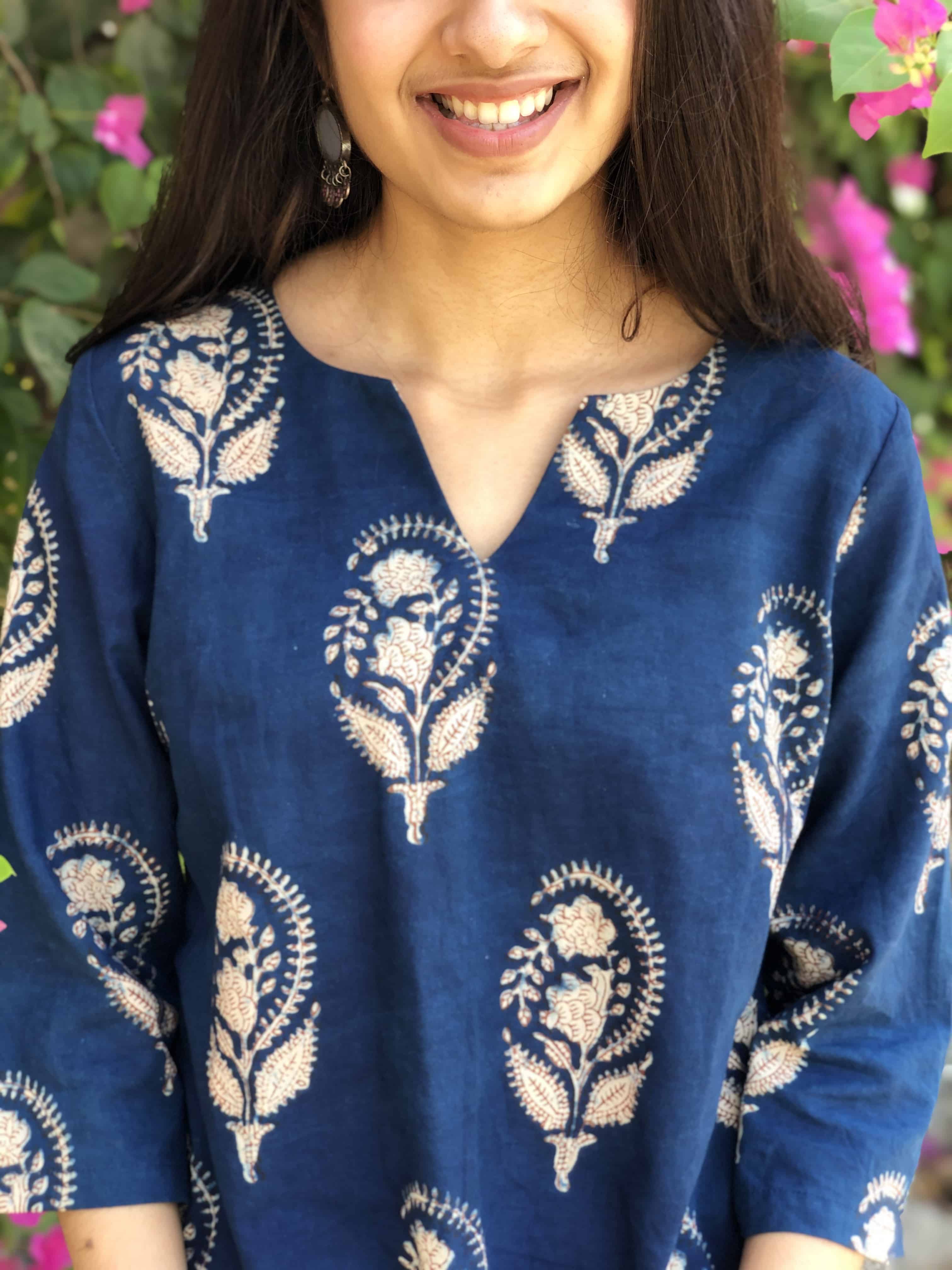Neeti Indigo Boota Short Top