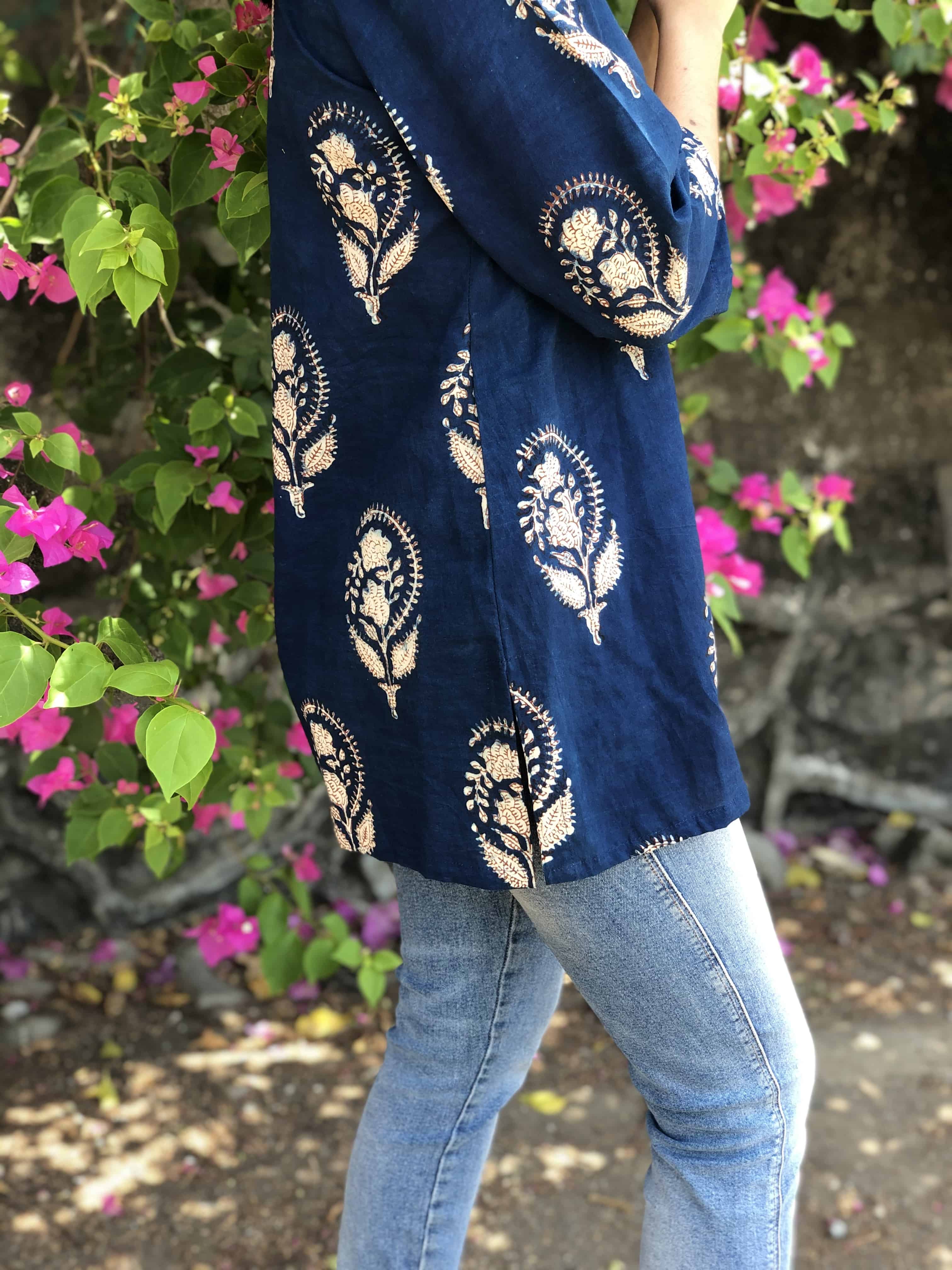Neeti Indigo Boota Short Top