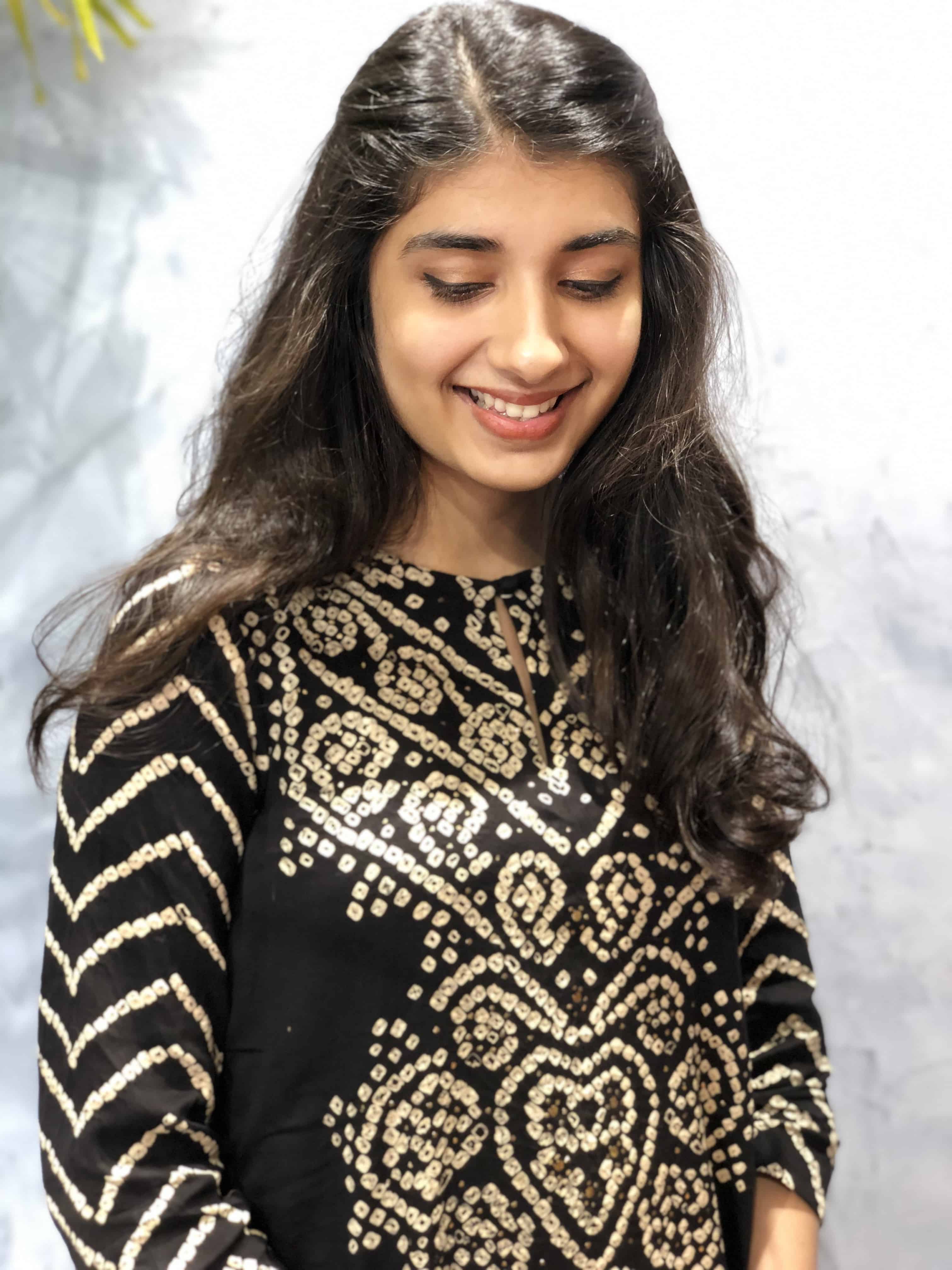 Kashvi Black Bandhej Kurta + Dupatta