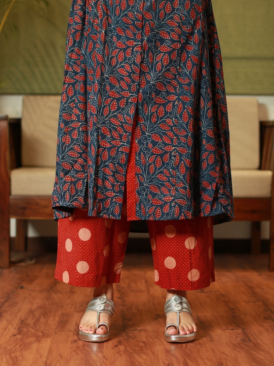 Tira Red Ajrakh Cotton Bottom
