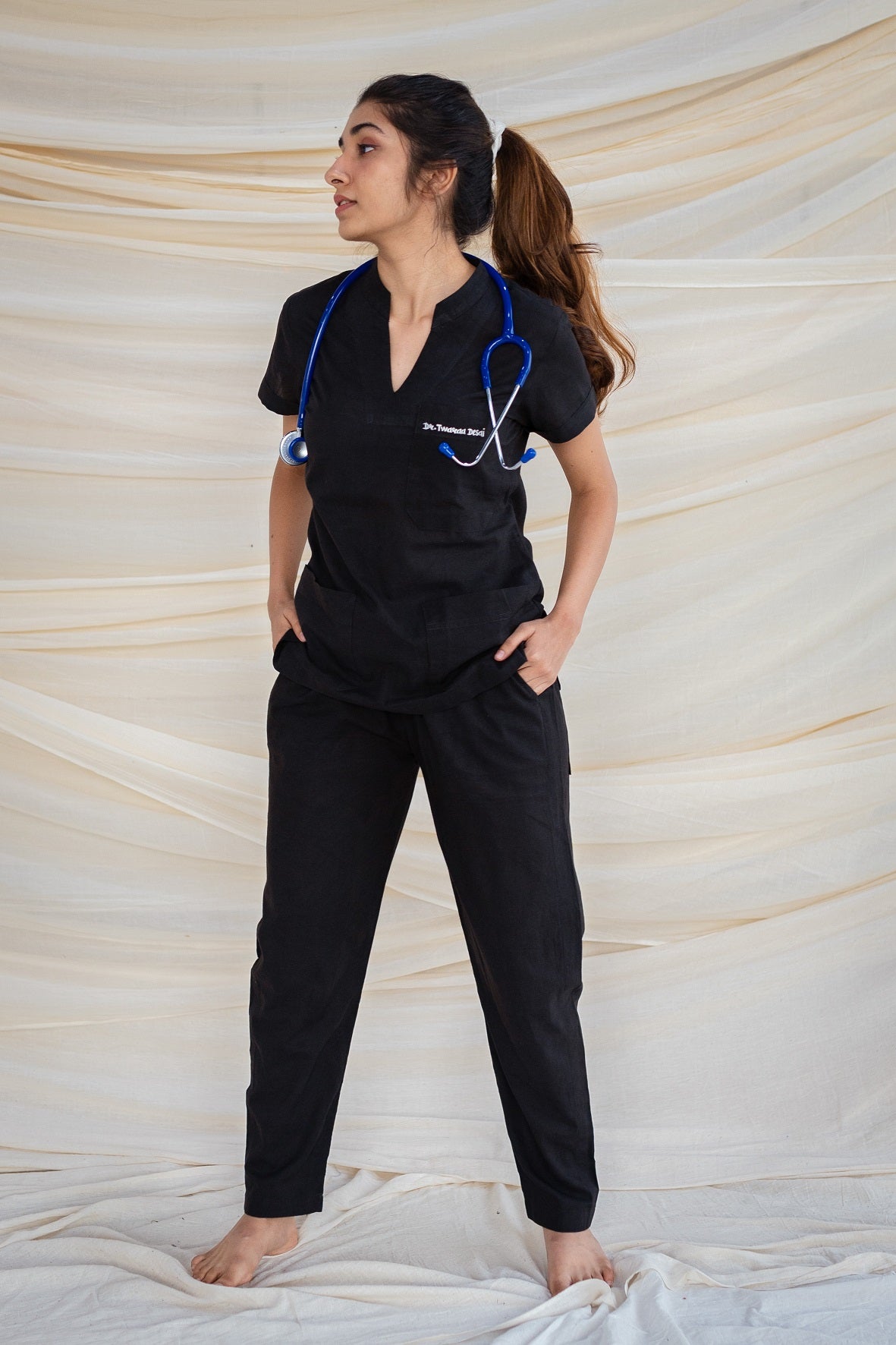 Black Mul Cotton Scrub