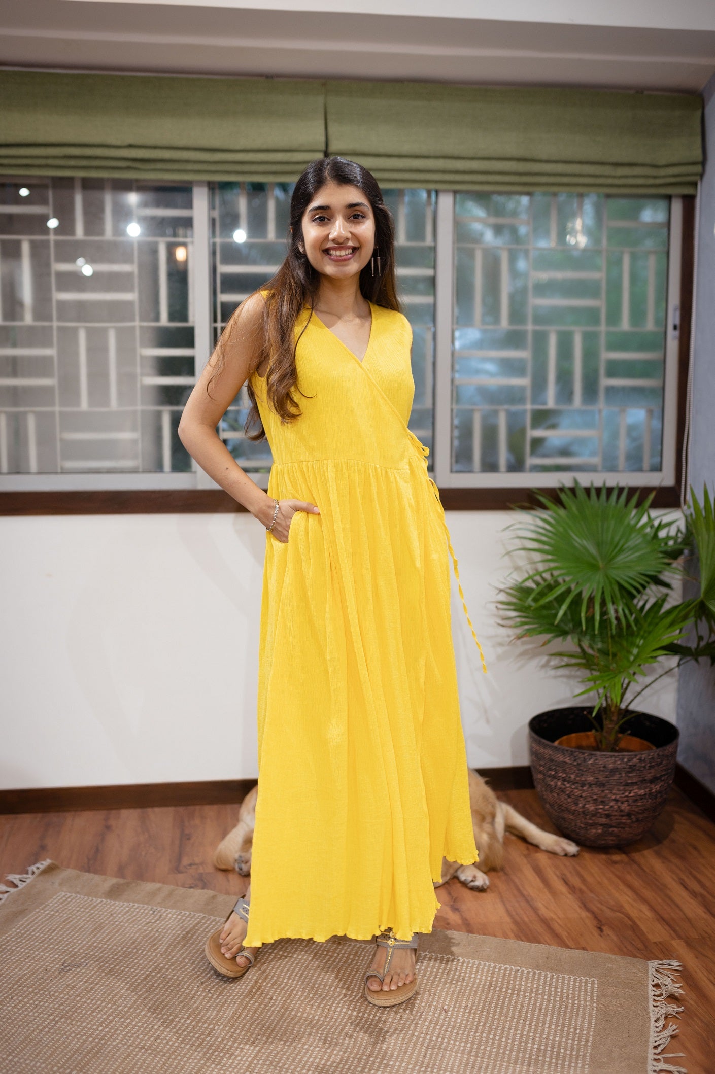 Leema Crinkled Cotton Wrap around Kurta