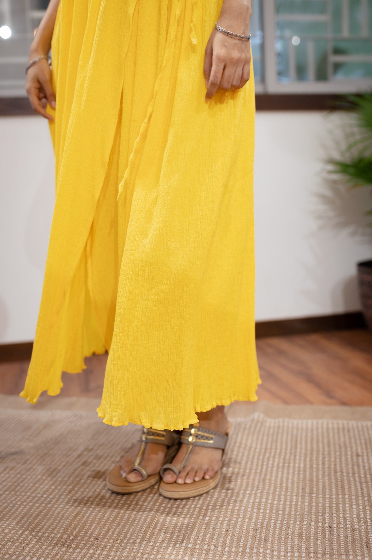 Leema Crinkled Cotton Wrap around Kurta