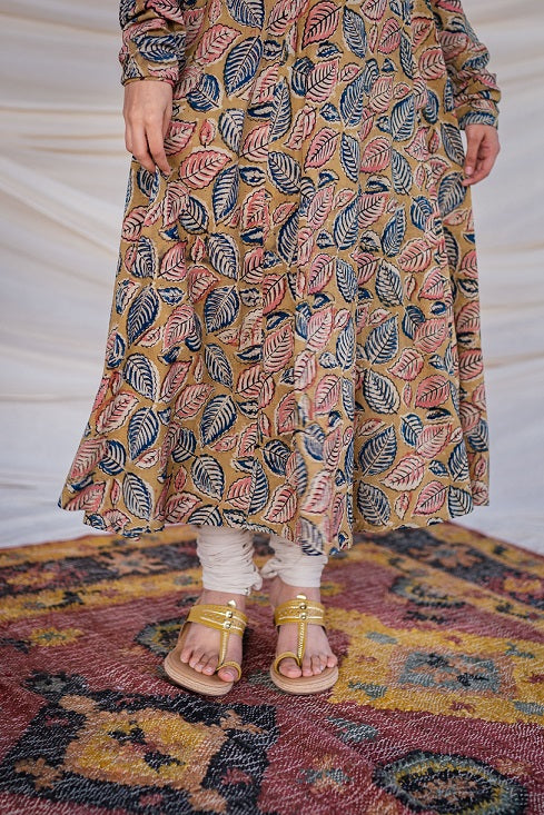 Kaya Kalamkari Cotton Yellow Kurta