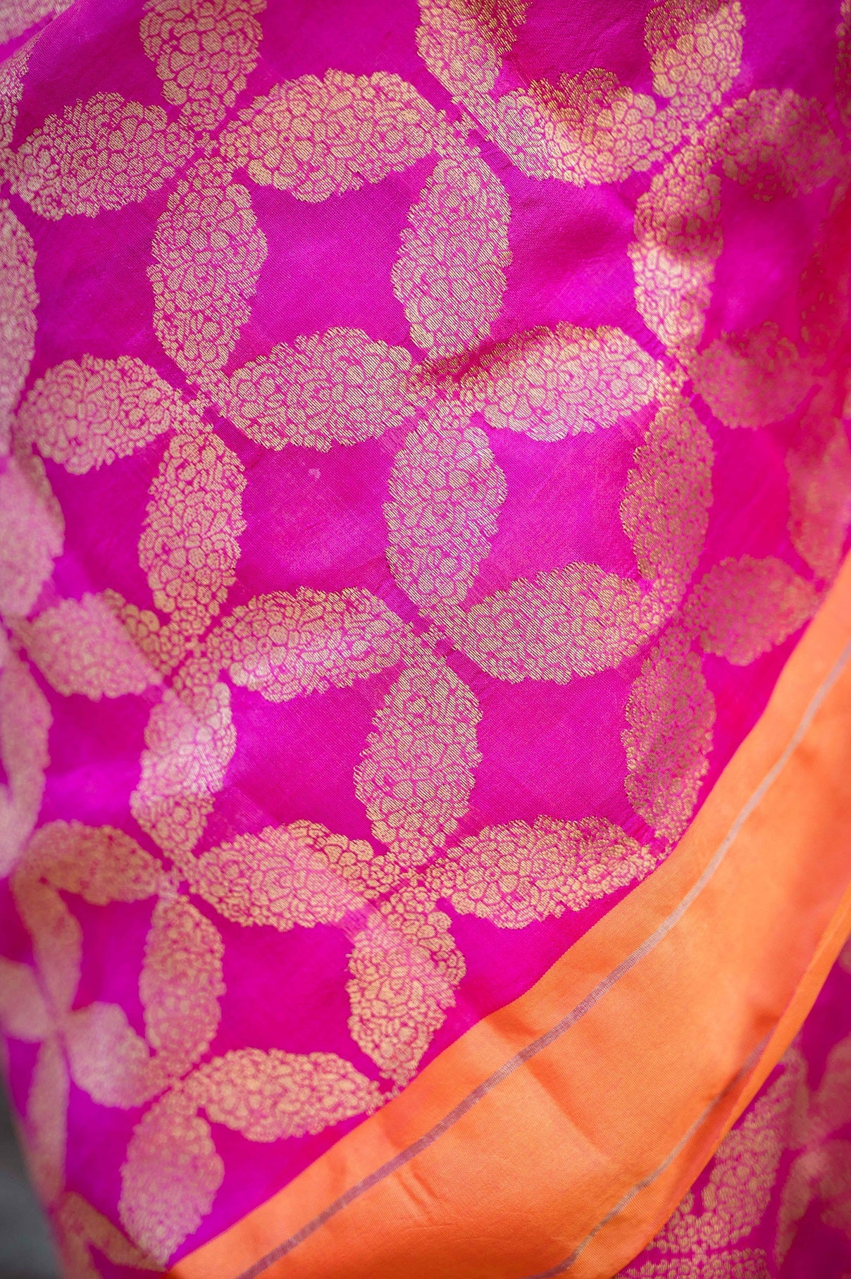Pink Chanderi Pattu Full Jaal Work Saree